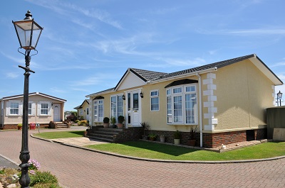 Mobile home in fancy residential area 