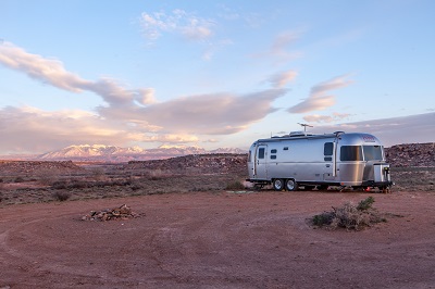 Mobile home in desert